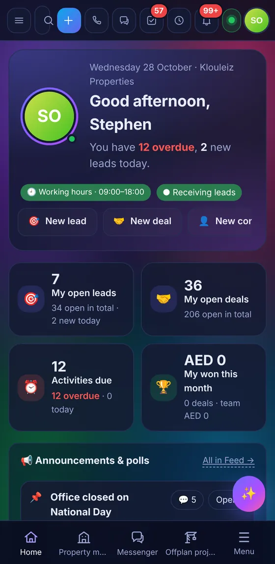 Home screen on a phone